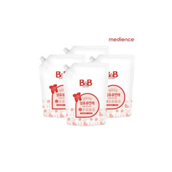 비앤비 유연제 자스민 1500ml 리필 4개입+(800ml 4입+50ml 4입+티슈 증정)_BB09 